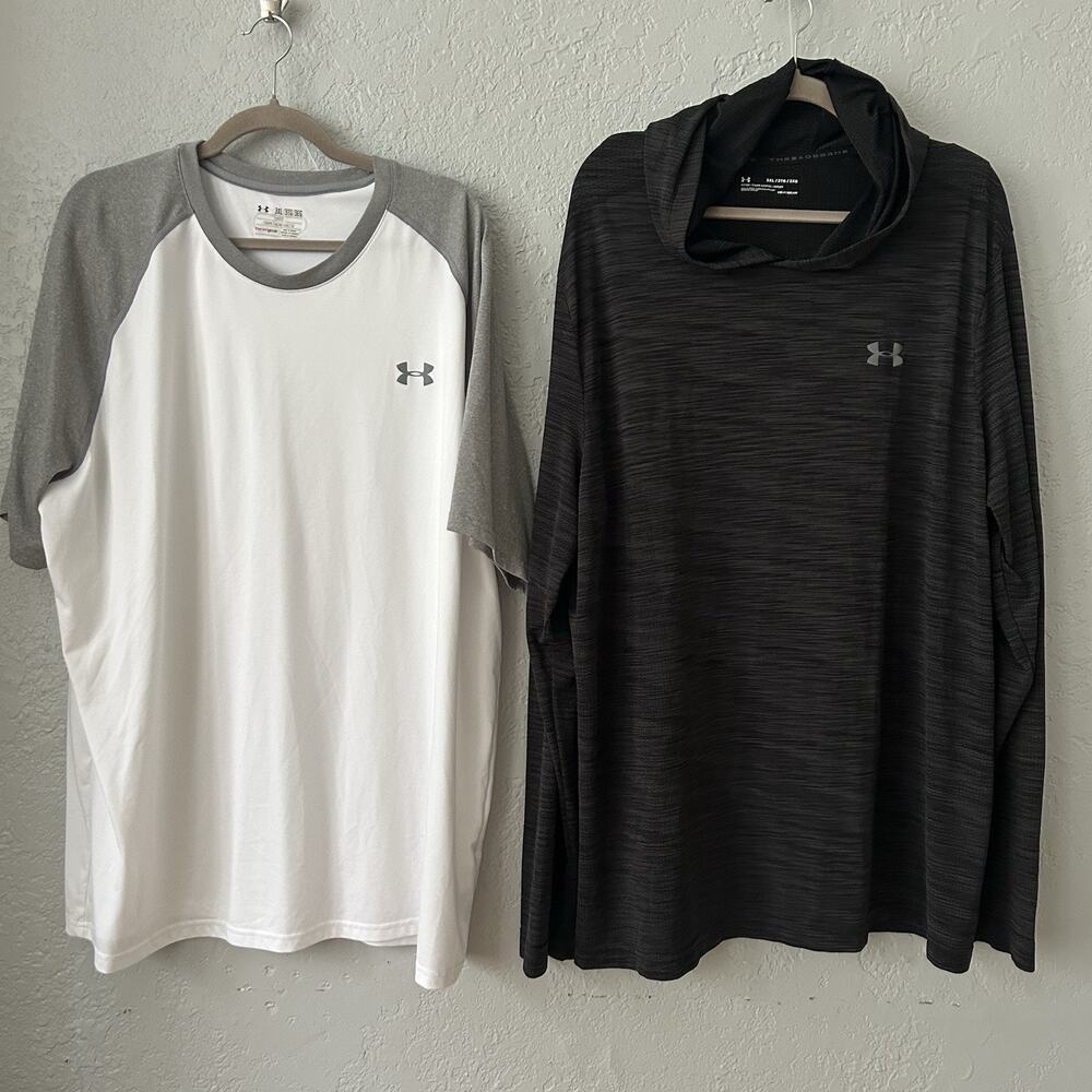 Under Armour Mens 3XL HeatGear Threadborne Bundle Hoodie Gym Training Shirt